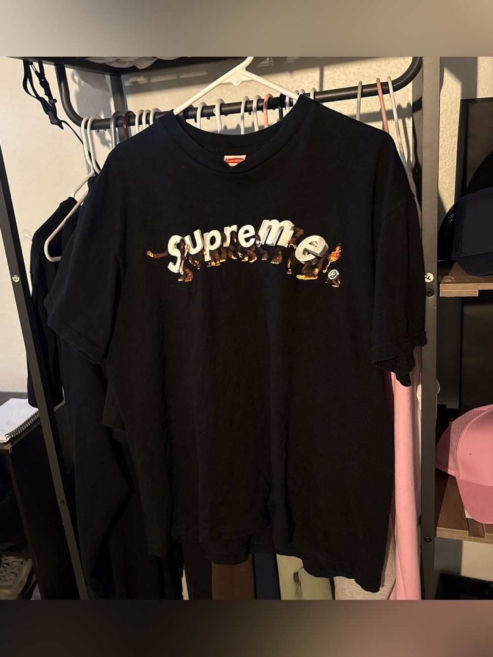 black Supreme Apes Tee from the Spring/Summer 2021 collection size L